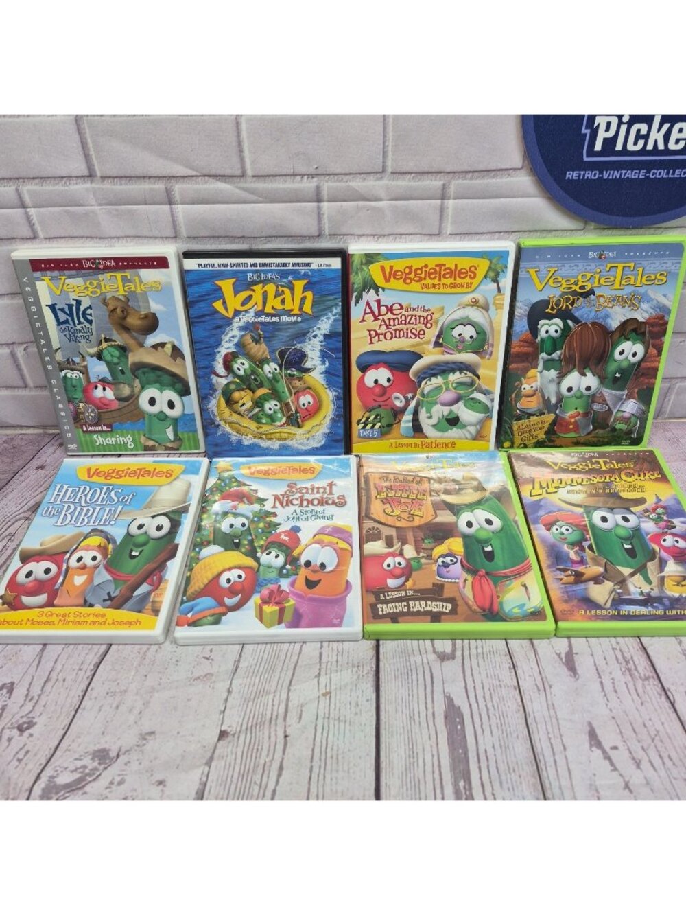 Lot of 8 Veggie Tales DVDs - Bid Idea - Kids Christian Values Bible Stories